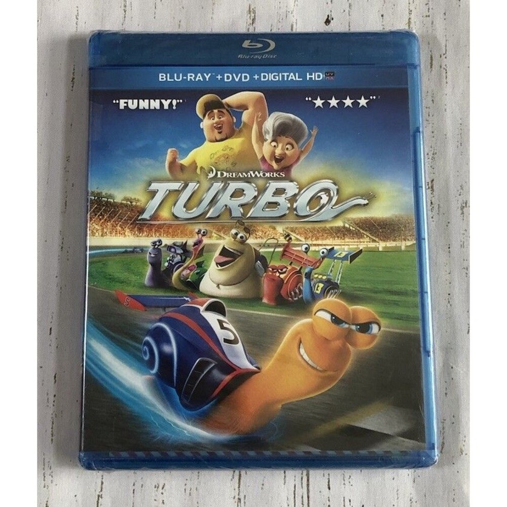 Dreamworks Turbo Blu-ray DVD Digital HD UV Kids Movie PG Underdog Snail NEW